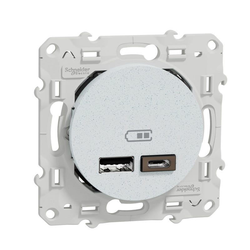 Odace prise USB double type A+C Blanc 5 Vcc 2,4A SCHNEIDER S520401 Odace prise USB double type A+C Blanc 5 Vcc 2,4A SCHNEIDER S520401