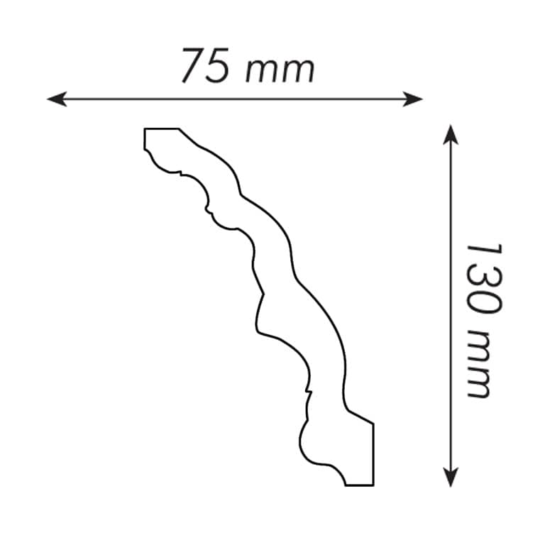Cornisa techo Andrea - Poliestireno expandido EPS - Medidas: 200 x 13 x 7,5 cm - Homestar - 2