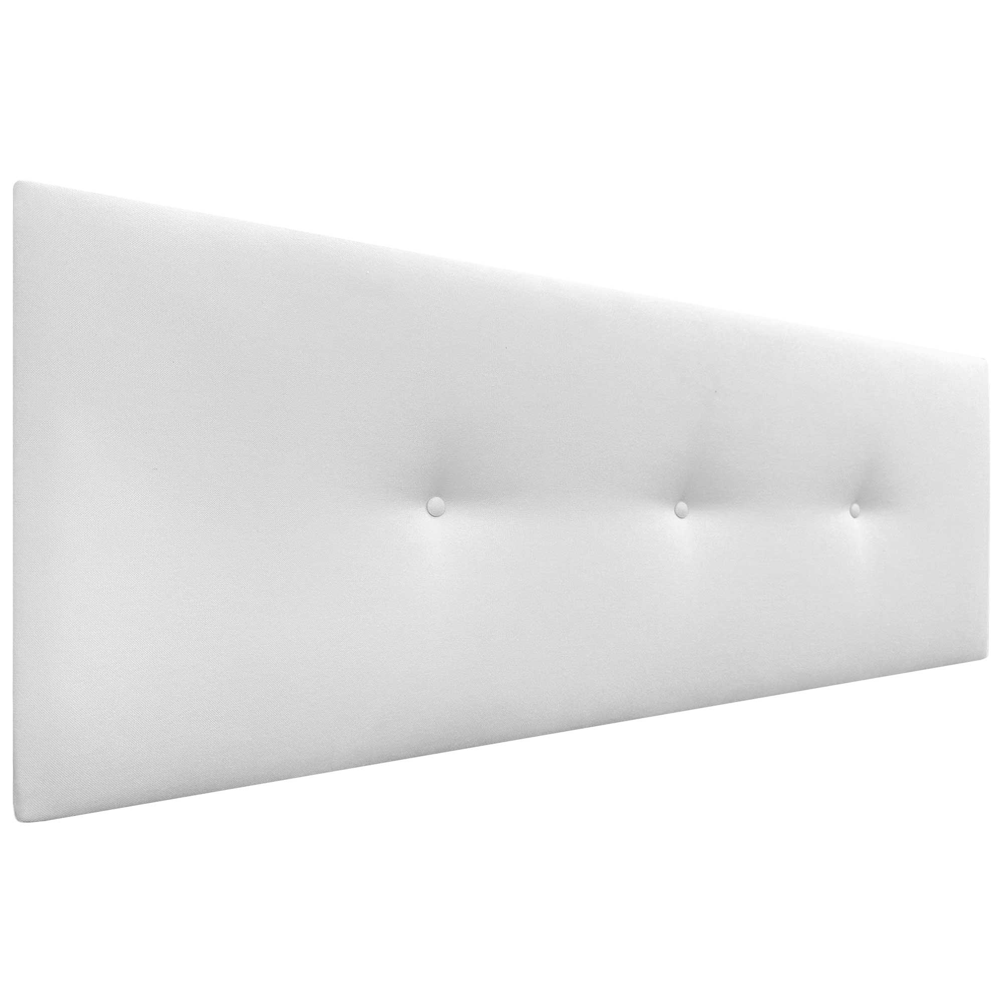 Dhome cabecero de tela acualine liso con botones tapizado de alta gama cabezal lujo cama dormitorio moderno acolchado (tela blanco, 145cm)