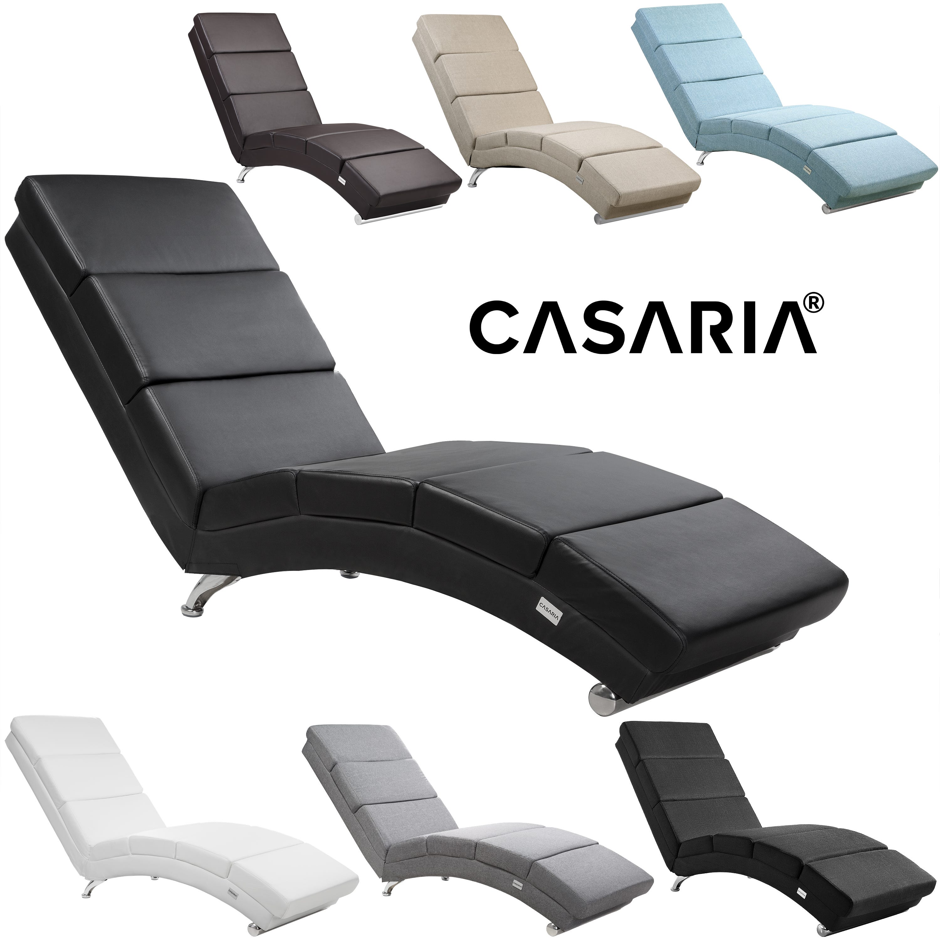 Casaria Méridienne London Chaise de relaxation Chaise longue d
