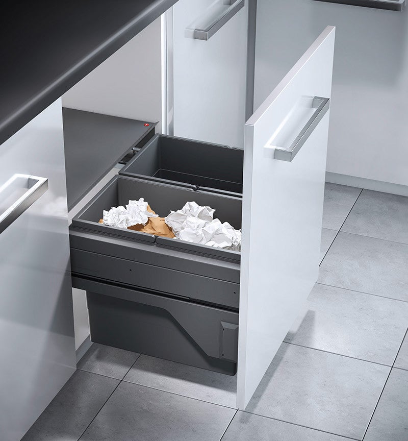 Poubelle de cuisine tri sélectif 2 bacs encastrable 60L (28+28) Hailo Cargo - 2