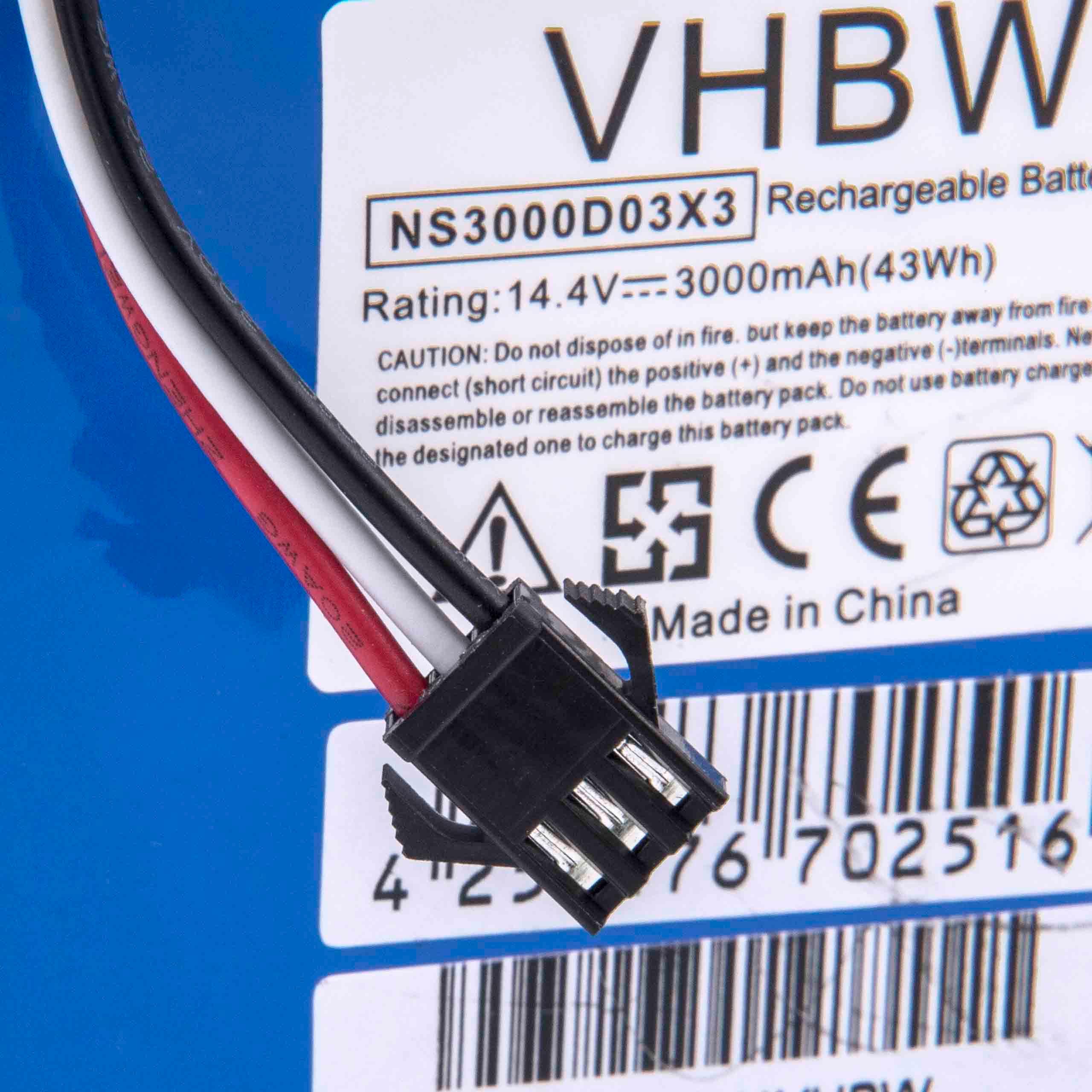 vhbw Batterie compatible avec Zeco V700 aspirateur bleu (3000mAh, 14,4V, NiMH) - 4