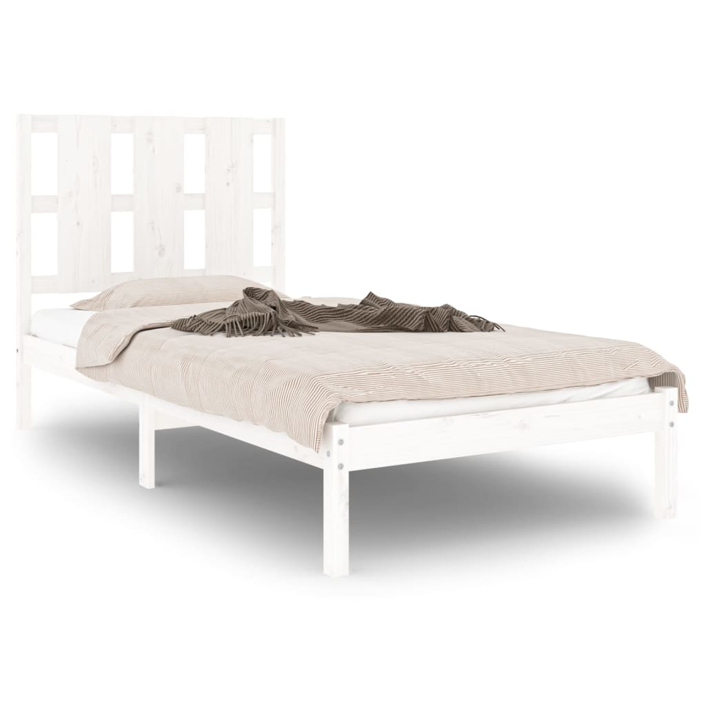 Lit Au Sol 90x190 Cm Avec Barrières – Design étoiles Et Lune, Cadre Blanc, Sans Matelas, Pour Chambre D’enfant