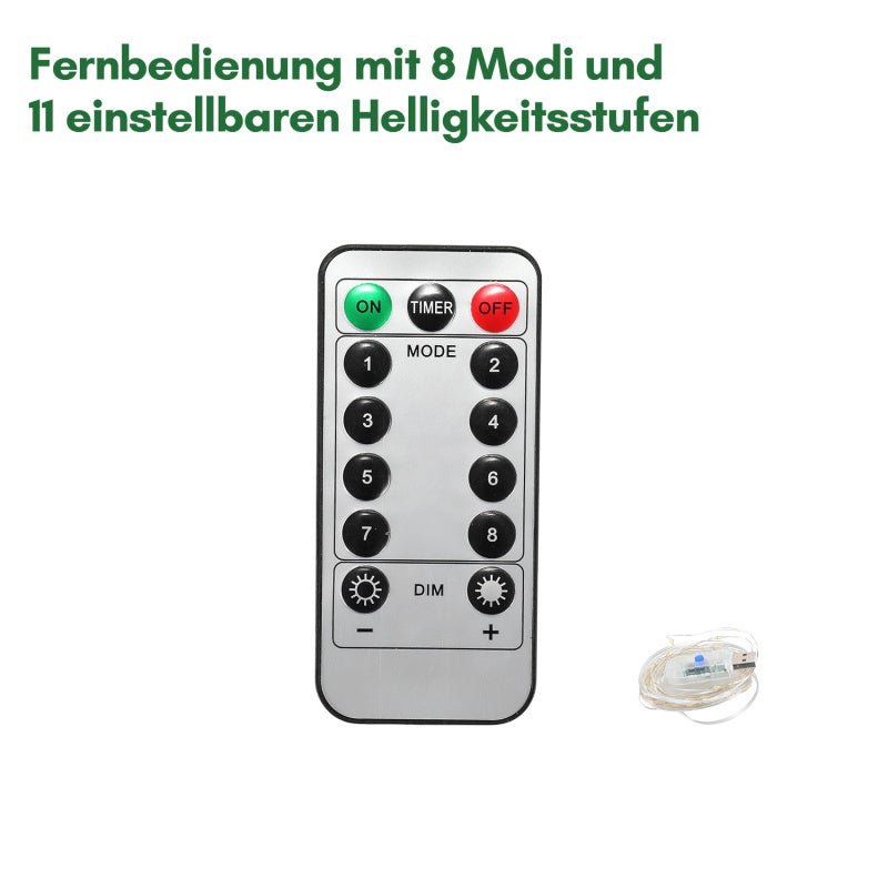 Guirlanda de Natal Guirlanda de Natal Artificial para Decoração de Porta de Lareira 5 m decorada com 100 LEDs com ornamentação com controlos remotos - 4