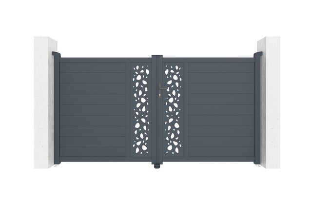 Portail battant 3m SUNNY H.160cm aluminium gris