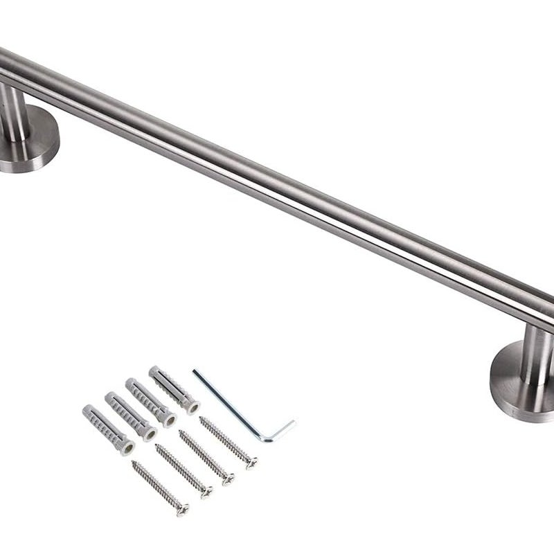 Uchwyt ścienny na ręczniki ze szczotkowanej stali nierdzewnej, srebrny, 40 cm