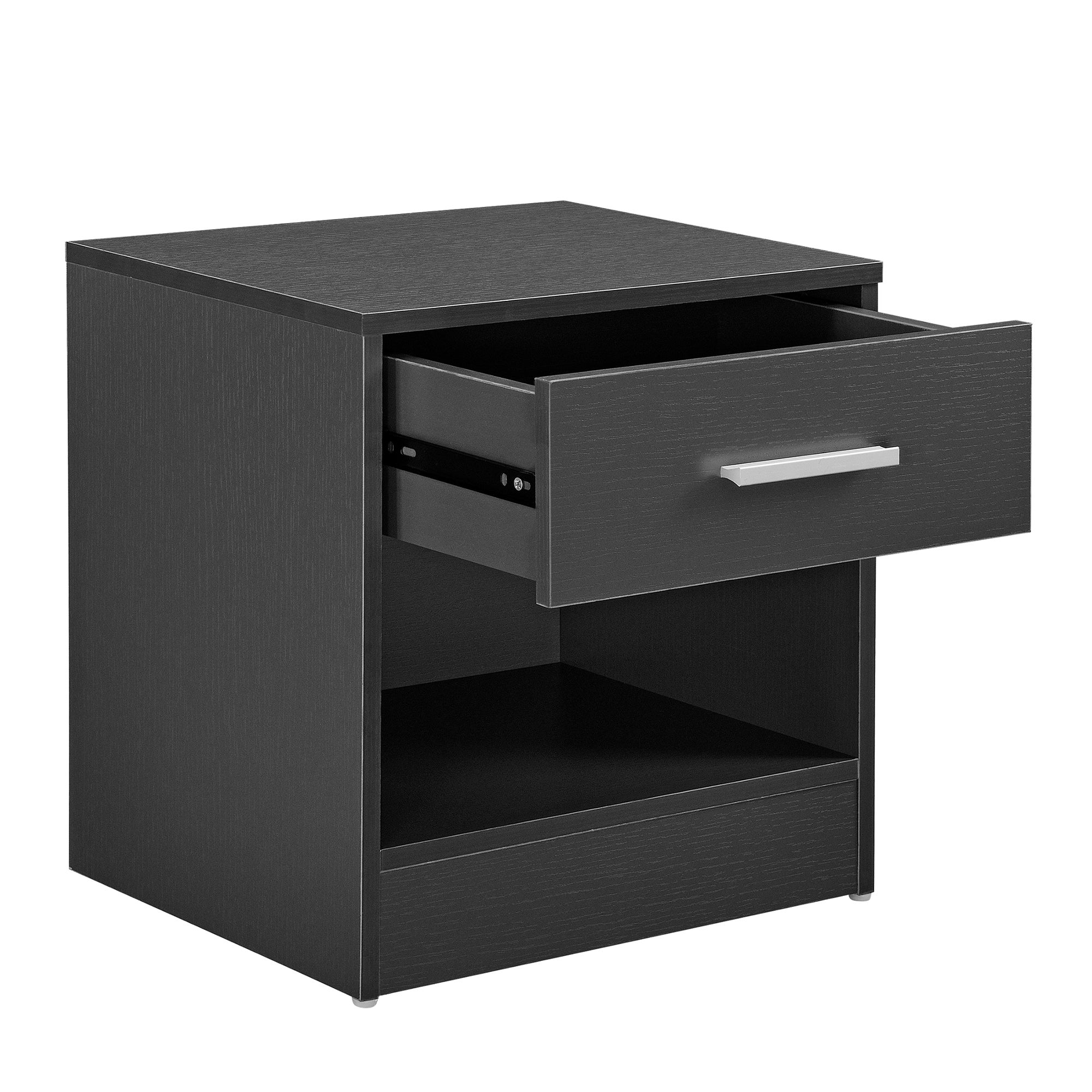 Comodino con Cassetto e Scomparto Aperto 36,5 x 29,5 x 38 cm - Grigio [en.casa]  - 4