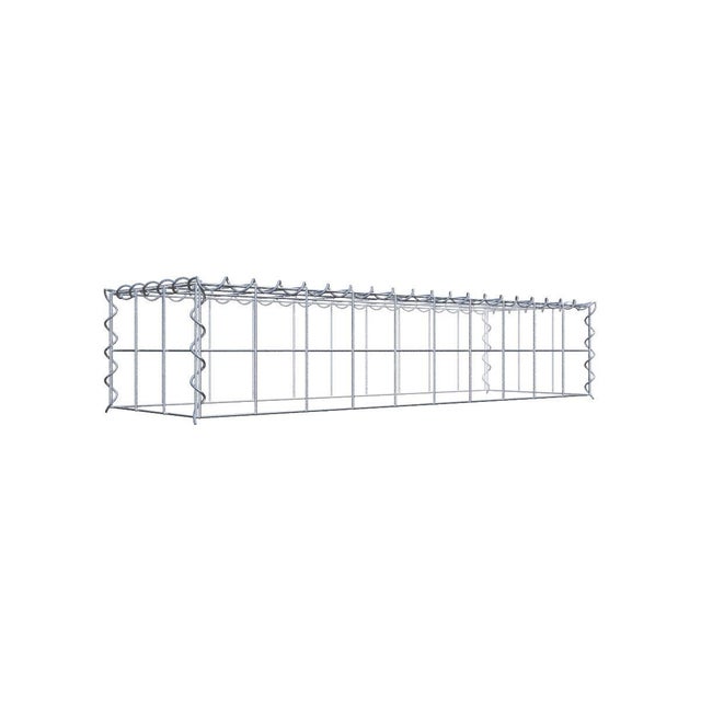 Gabion à superposer en acier galvanisé 100x20x30cm (LxHxP), mailles 10 x 10cm, Spirale, sans grille inférieure