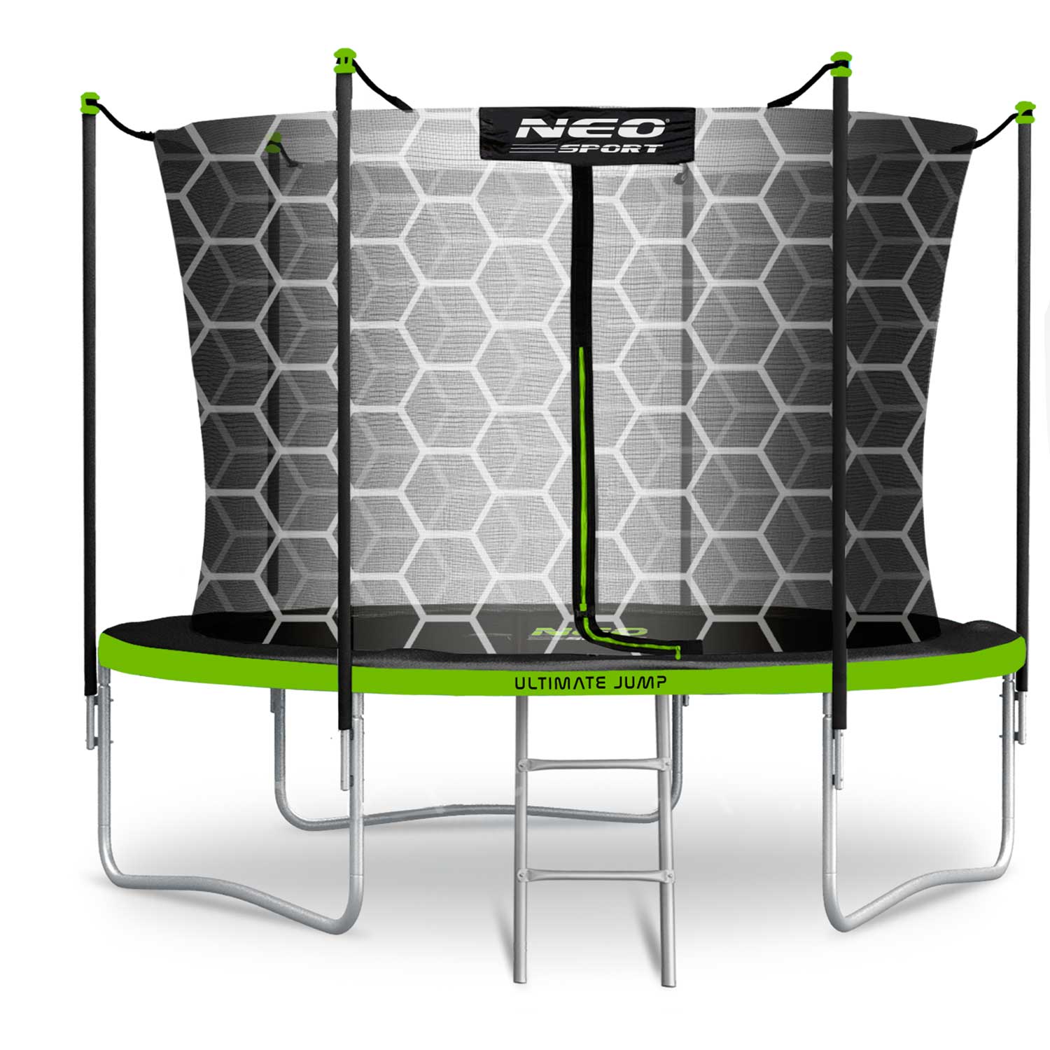 Trampolina ogrodowa dla dzieci 252cm 8ft + drabinka siatka wewnętrzna Neo-Sport