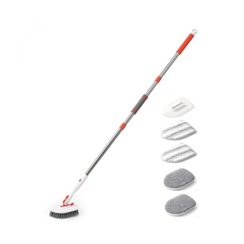 Zestaw czyszczący 6-częściowy z uchwytem, długość maksymalna 133 cm, szczotka do WC, uchwyt wielofunkcyjny