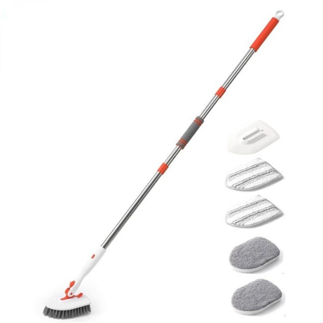 Zestaw czyszczący 6-częściowy z uchwytem, długość maksymalna 133 cm, szczotka do WC, uchwyt wielofunkcyjny