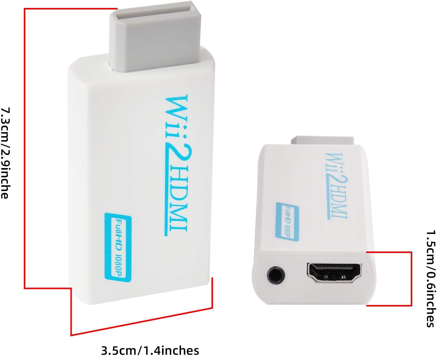 Adaptateur Wii vers HDMI, convertisseur Wii vers HDMI 720P/1080P avec câble HDMI avec port HDMI et prise 3,5 mm – Prend en charge tous les modes - 3