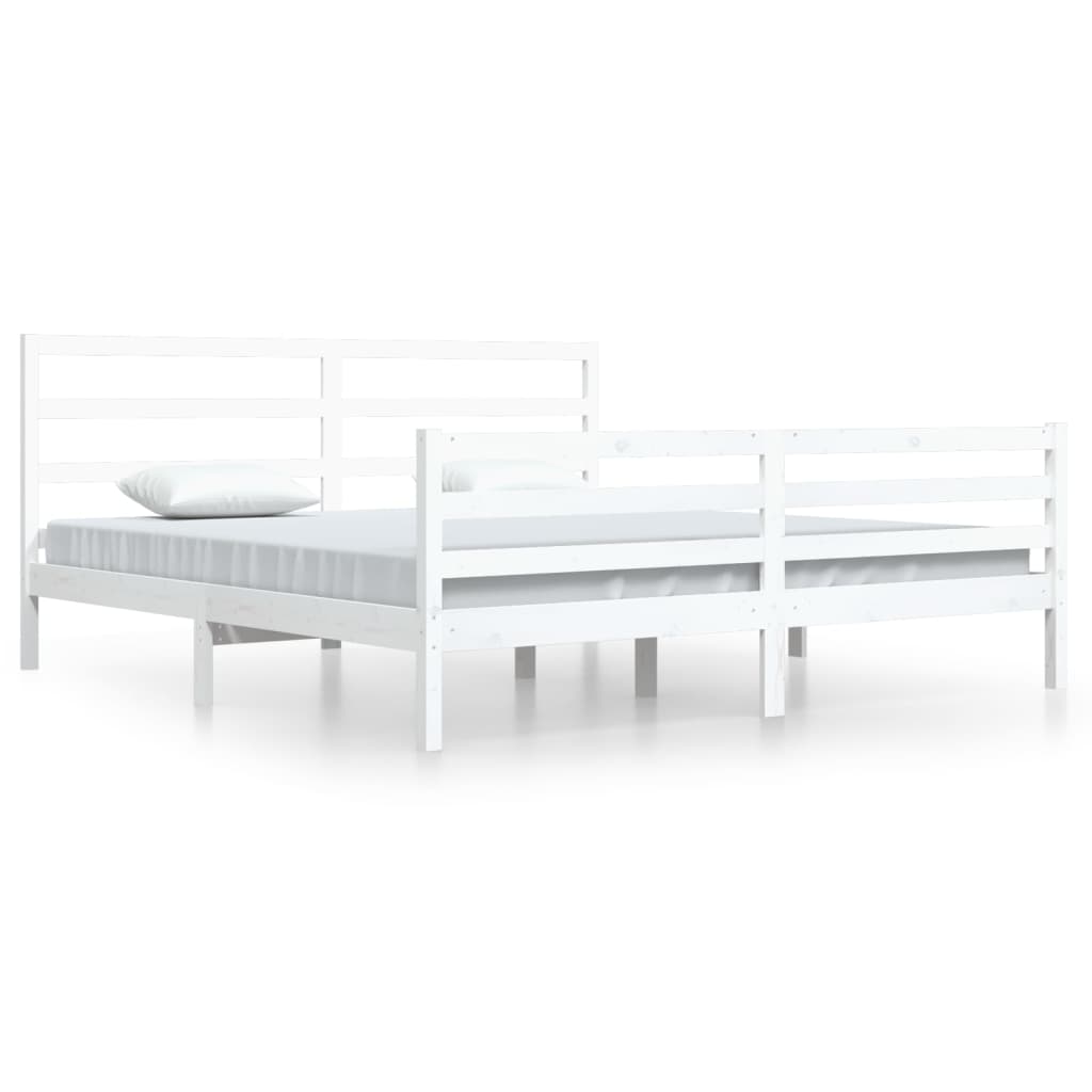 Maison Exclusive - Estrutura de cama 200x200 cm madeira de pinho maciça branco - 2