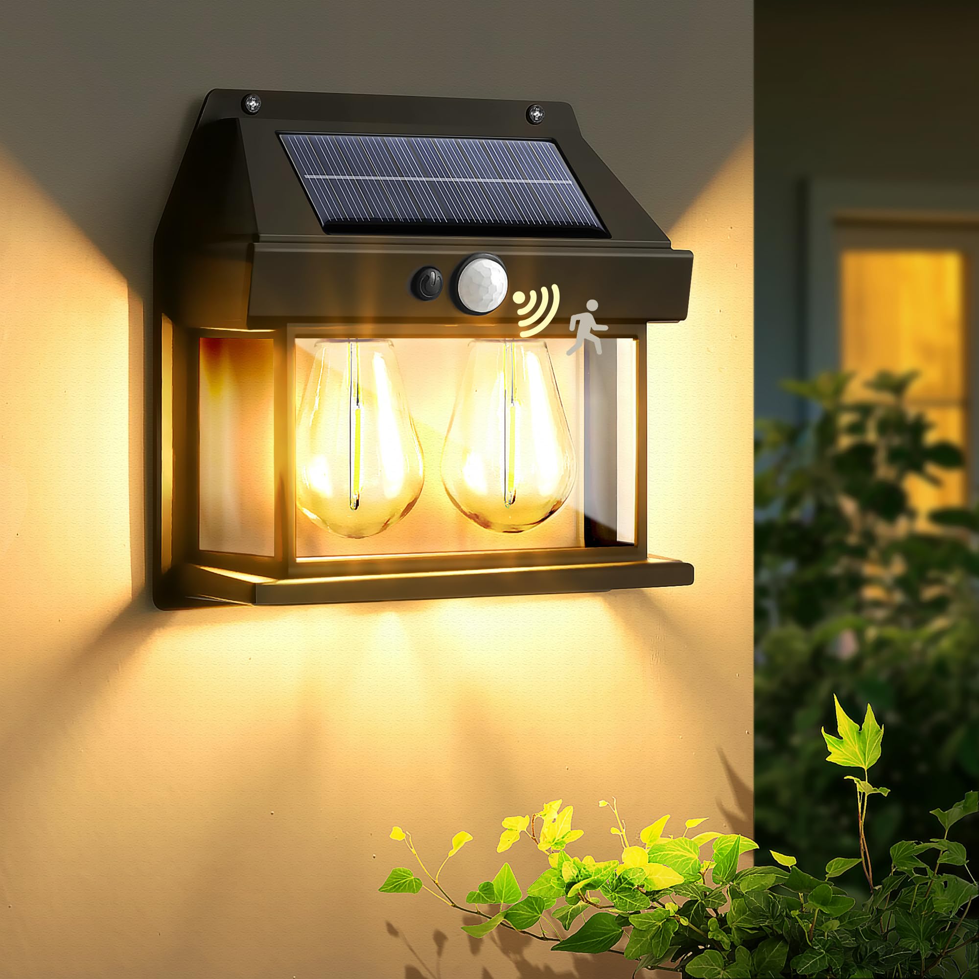 Luci Solari Da Parete Con Sensore Di Movimento 3 Modalità - Impermeabile IP65 - 2200mAh - 29.5cm