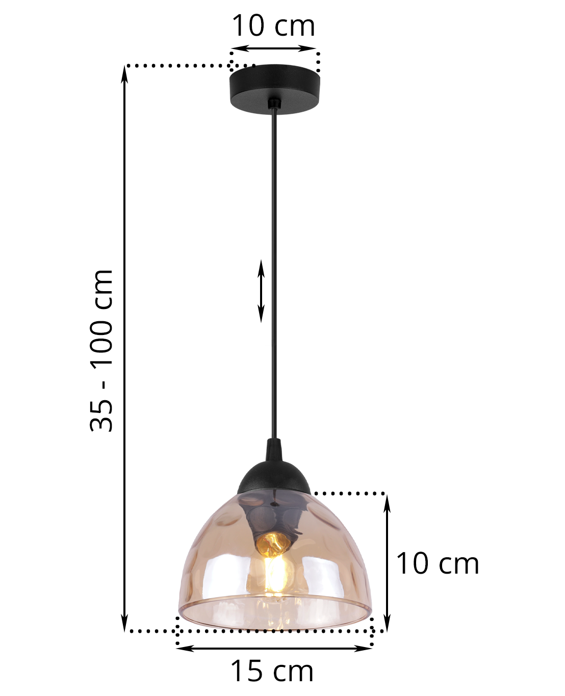Lampa sufitowa wisząca Venice modern E27 klosz półokrągły miodowy Light Home LH - 6