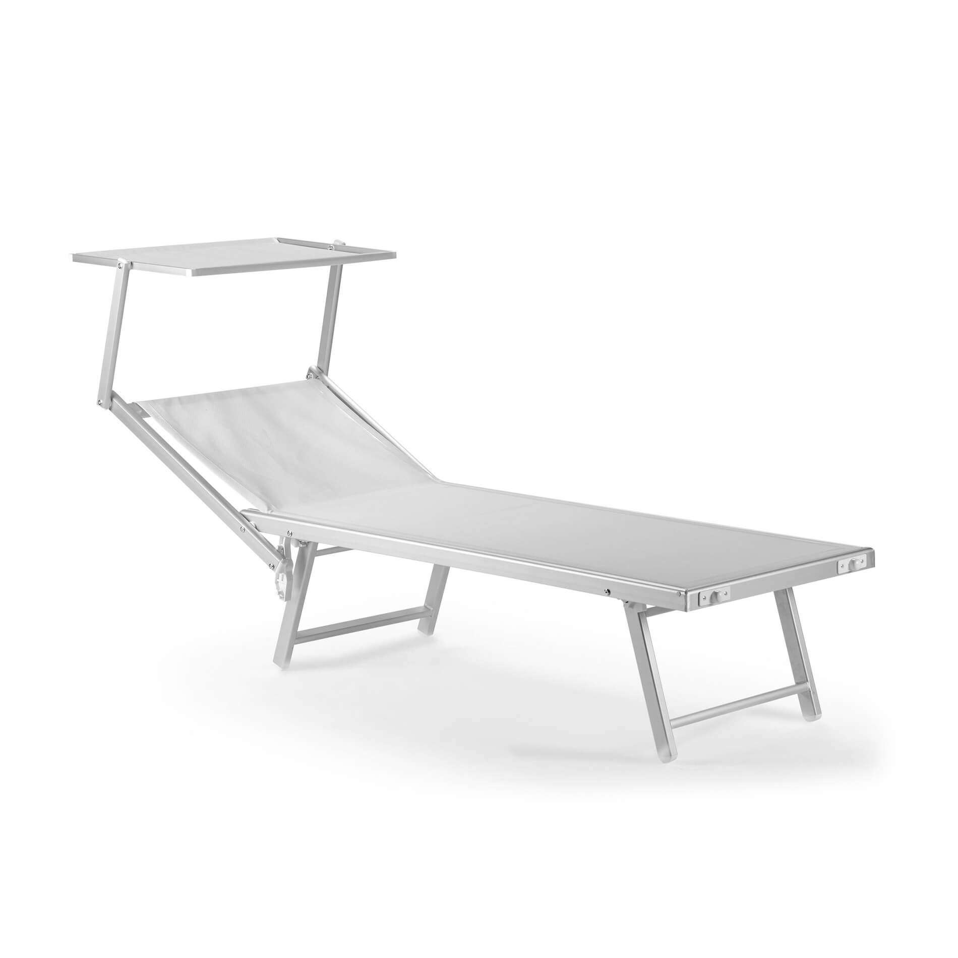 Rebecca Mobili Leżak, Leżak Z Daszkiem, Biały, Aluminium Tekstylne, Sea Garden