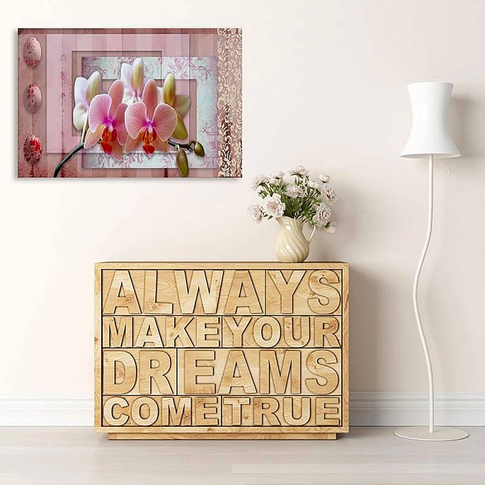 Tableau bois d'orchidée rose - 120 x 80 cm - 3