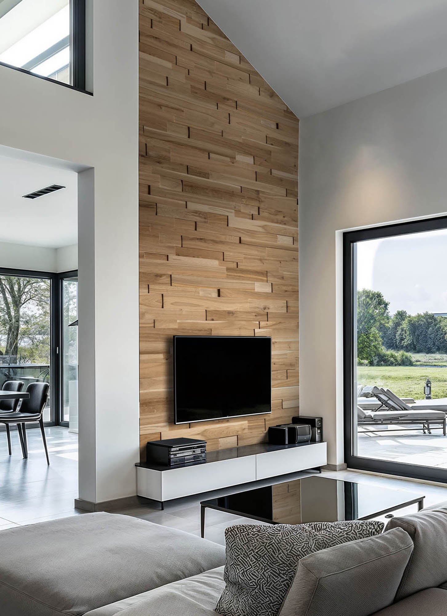 Panneau Mural Bois Chêne Massif OZO Rustic - Effet 3D Relief - Parement Décoratif Intérieur - 24 Pièces - 1m² par Boîte - 6