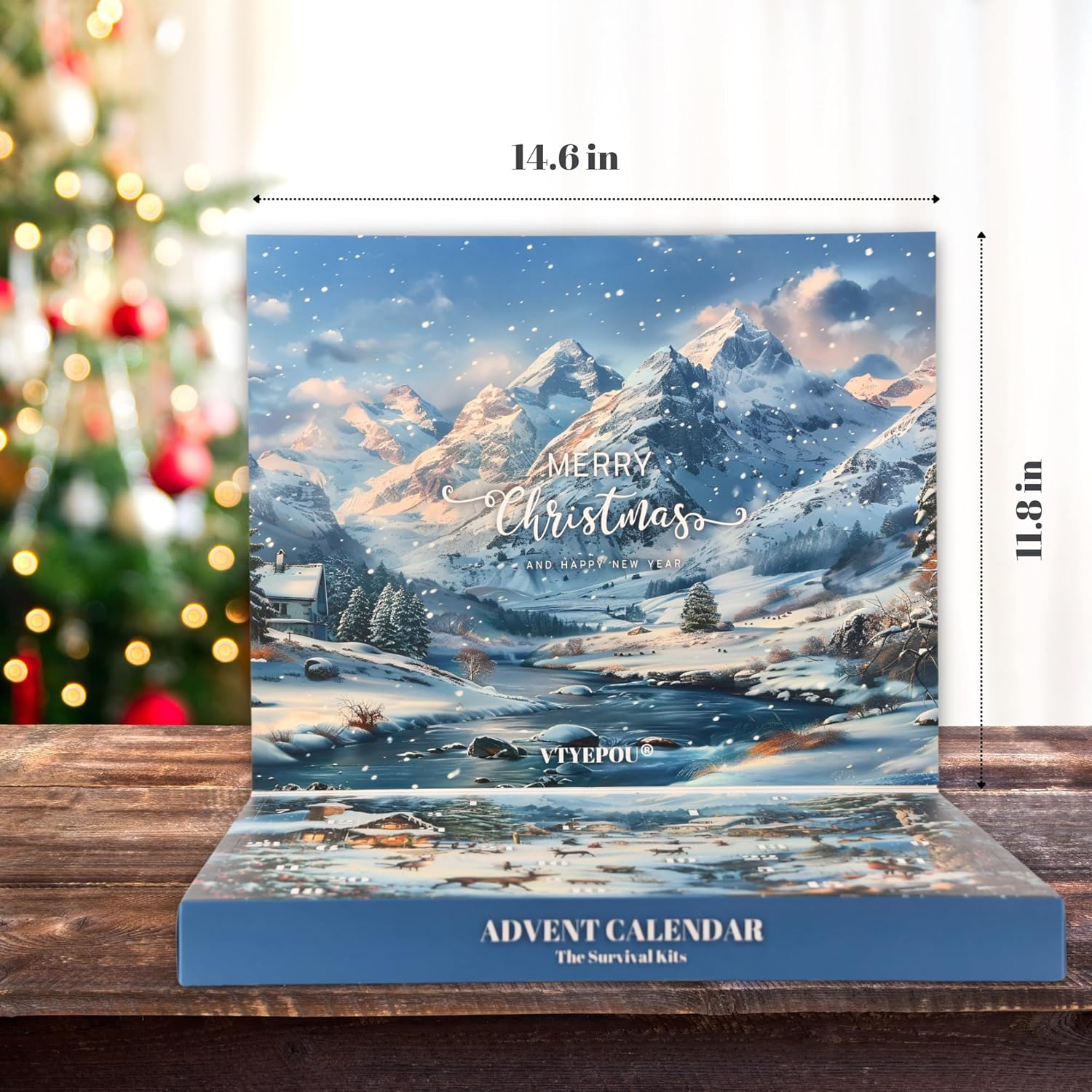 Świąteczny kalendarz adwentowy, zestaw survivalowy 24 w 1, narzędzia survivalowe, kalendarz adwentowy, odliczanie, świąteczny prezent-niespodzianka - 6