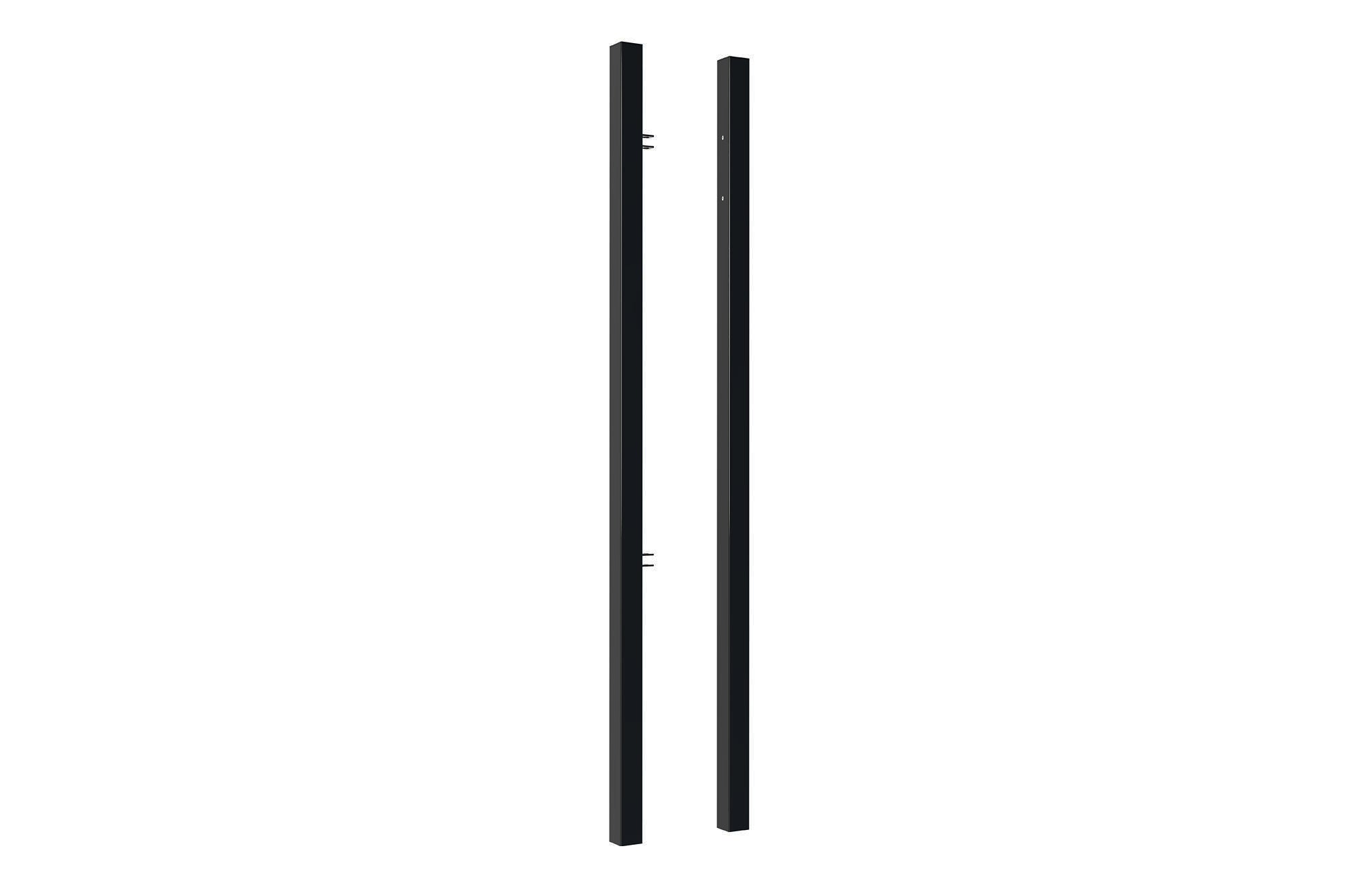 Lot de 2 poteaux en fer DARIO 6x6cm H.190cm Noir Mat - 7