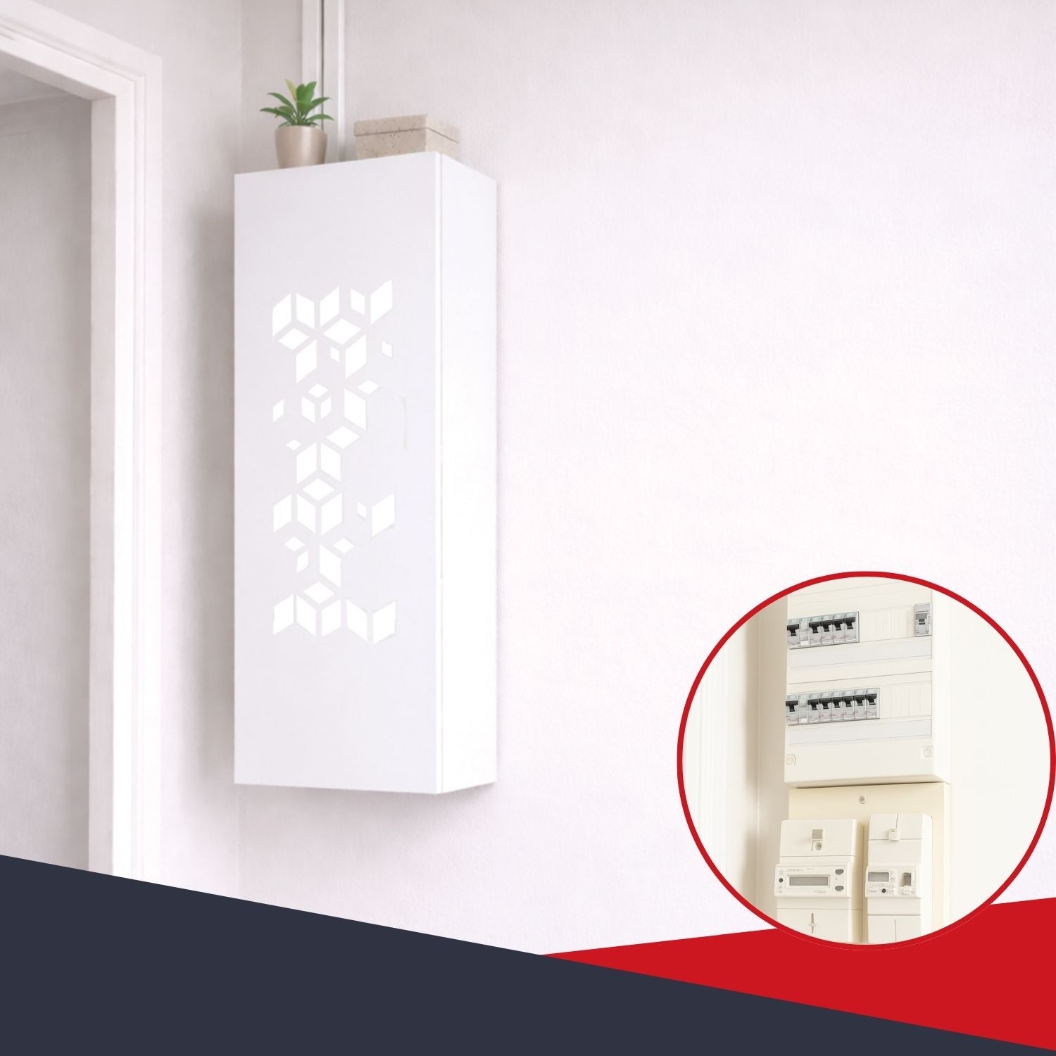 Coffret d'habillage ATOLE 13 modules en acier blanc pour tableaux électriques porte Connect - H 117 x L 34 x P 14 cm - Réf. RCH600C - 7