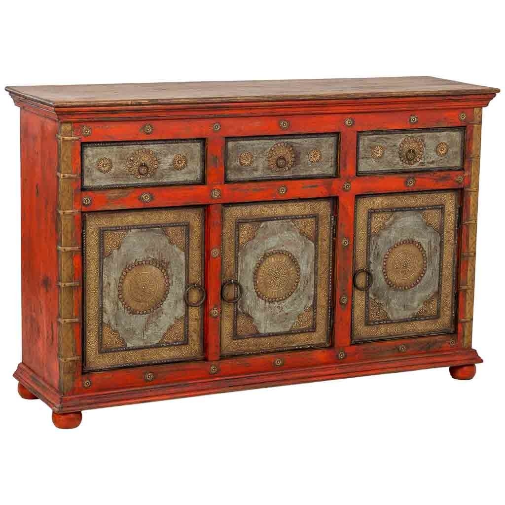 Buffet en bois rouge 147x45x96 | Leroy Merlin