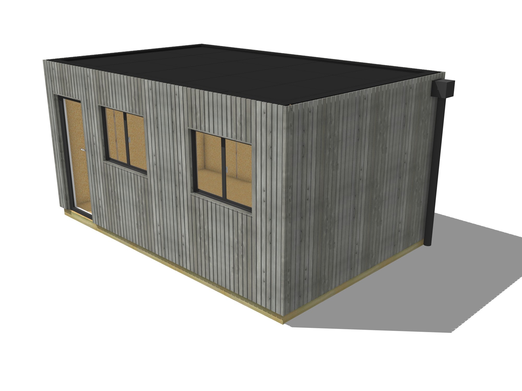 Extension maison en bois en bois 5,5 x 3,5 x 2,7 m avec plancher isolé - 2