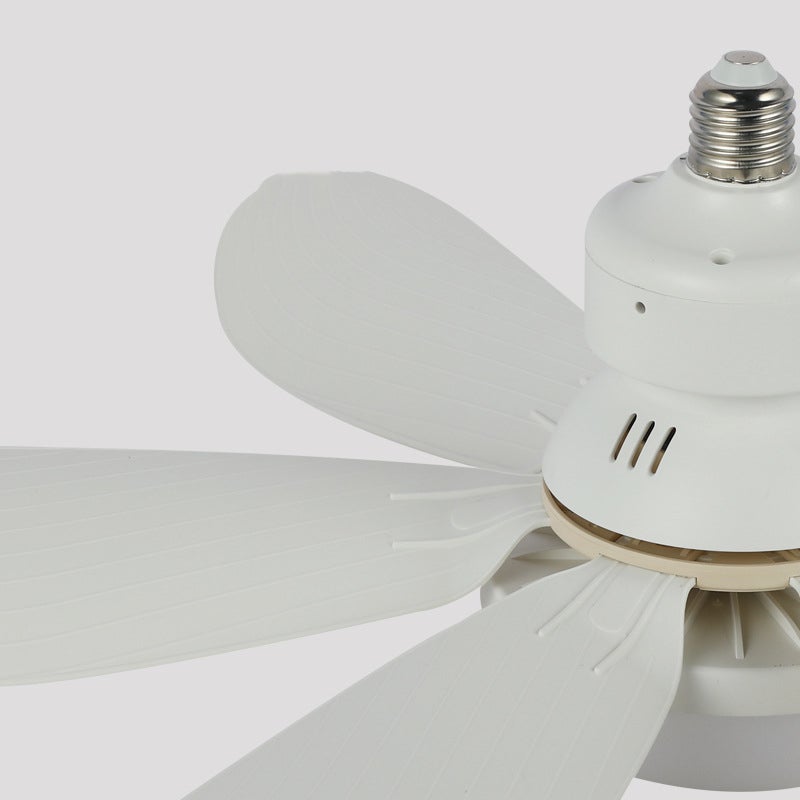 Ventilateur de plafond avec éclairage et télécommande, éclairage à visser, six pales, 40 W - 52 cm, blanc - 3