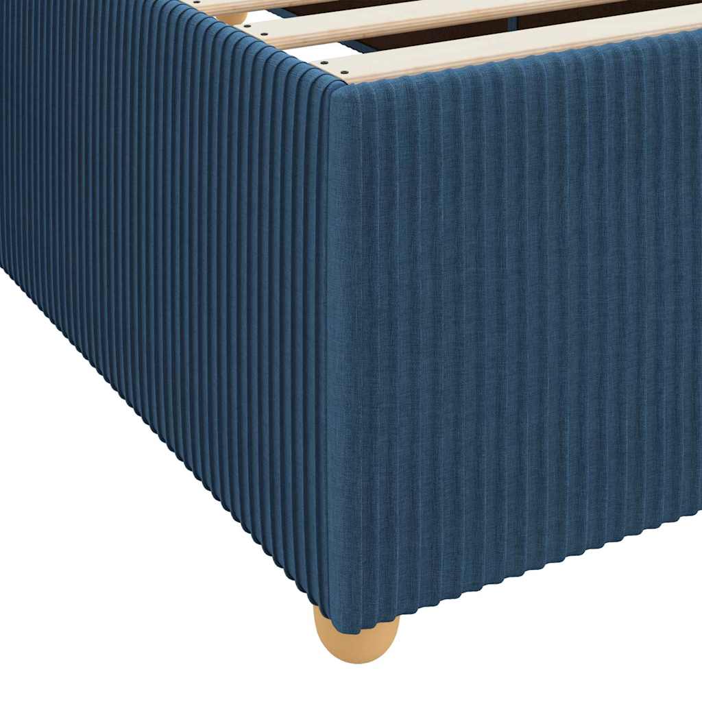 Cadre de lit en tissu bleu pour la chambre, 160 × 200 cm - 8