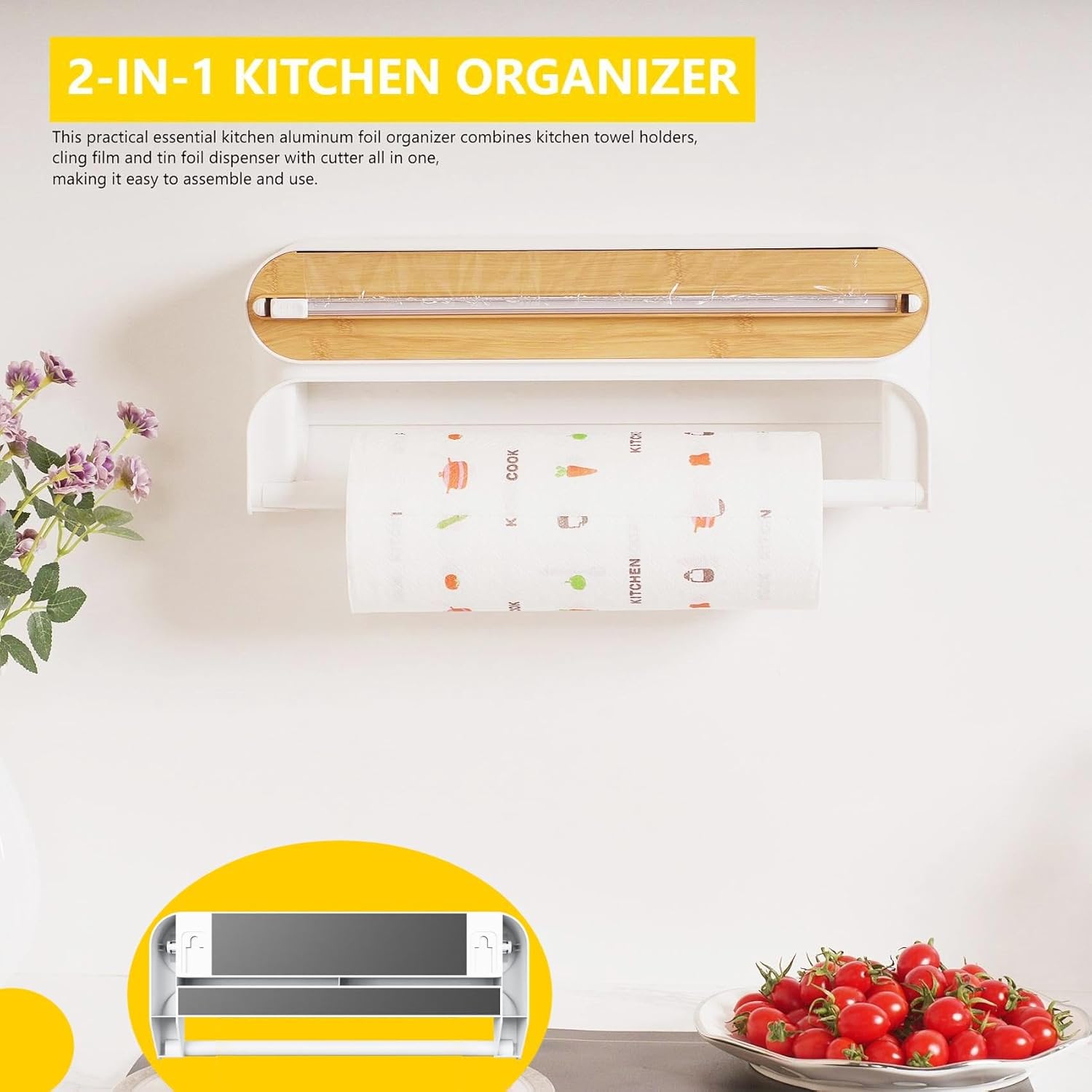 Distributeur Coupe-feuille Aluminium / Film étirable - Boîtier 36,5 Cm Avec Zip - Réglable Pour Papier Sulfurisé, Ciré