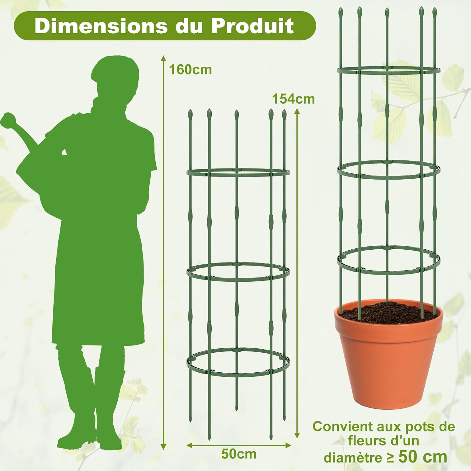50 Connettori Per Gabbie Pomodori E Tralicci: Bracci Espandibili Da 30 Cm Per Piante Rampicanti