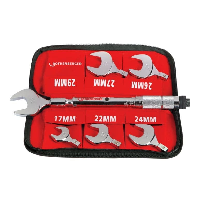 Rothenberger 175001 - Set chiavi dinamometriche 17-22-24-26-27-29 mm in valigetta, Nero