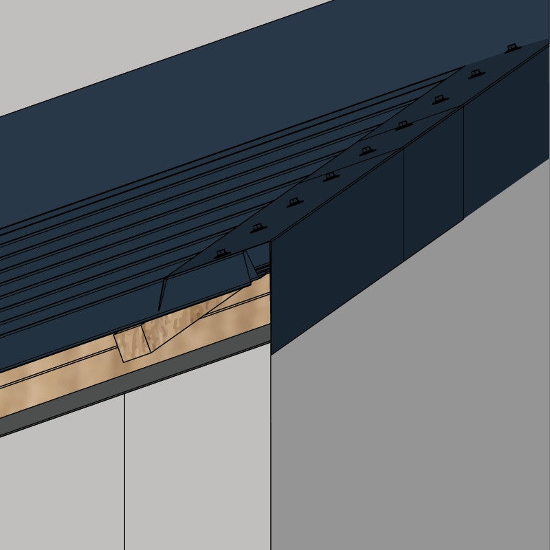 Faîtière Simple Crantée 2100 mm AXEL Bleu Ardoise RAL 5008 - 3