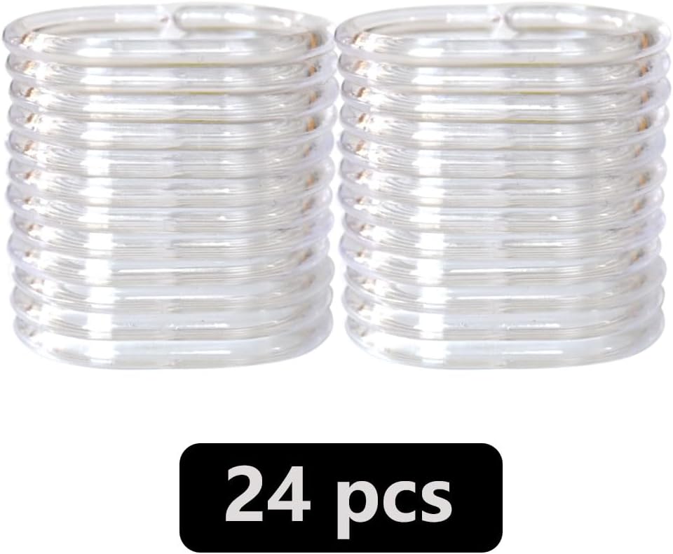 26 Anelli Per Tenda Doccia In Plastica | Ganci A Forma Di C Universali | Set Completo Per Tende