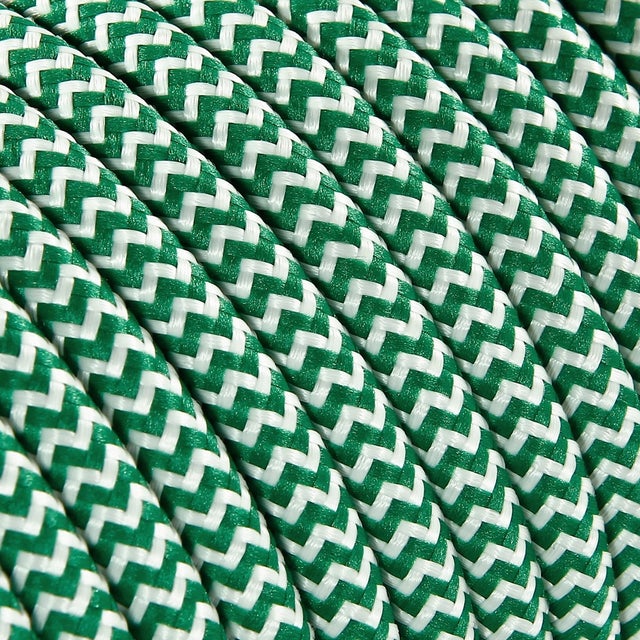 DRESS - Cable Textile Rond 2X0,75 1 mt TO102 BLANC/VERT