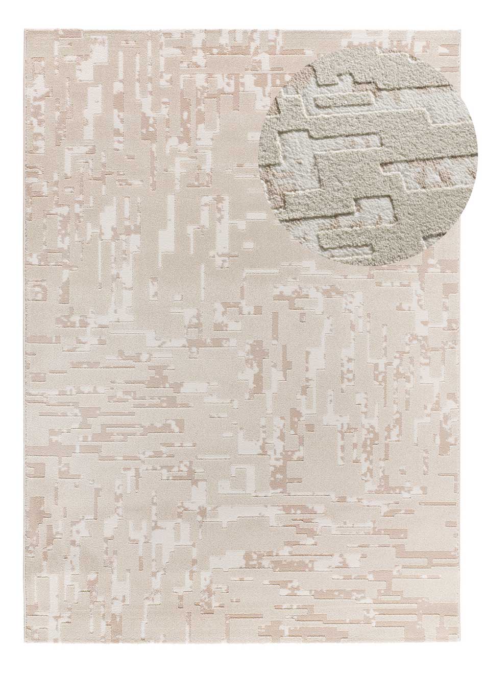 Tapis intérieur beige rectangulaire l.200 x L.290 cm BARESA abstrait avec relief - ATTICGO - 2
