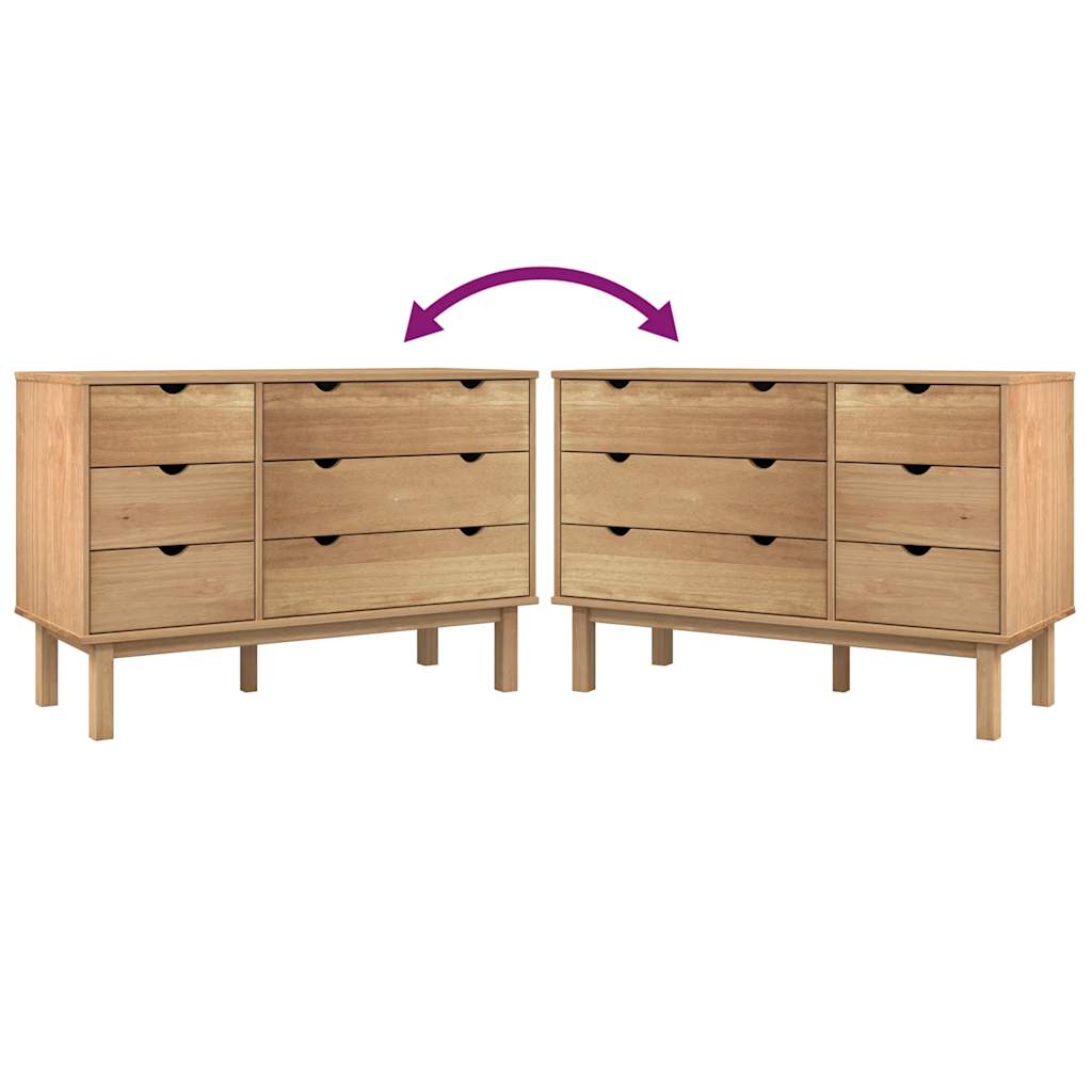 Commode | Armoire de rangement OTTA 111x43x73 | 5 cm bois de pin massif CFW82209 - 8