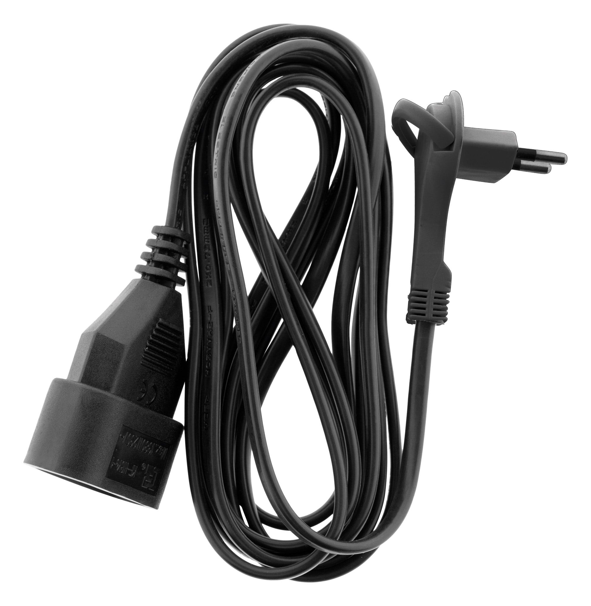 Rallonge électrique / Prolongateur - 6A 3m - Fiche plate - Noir ...