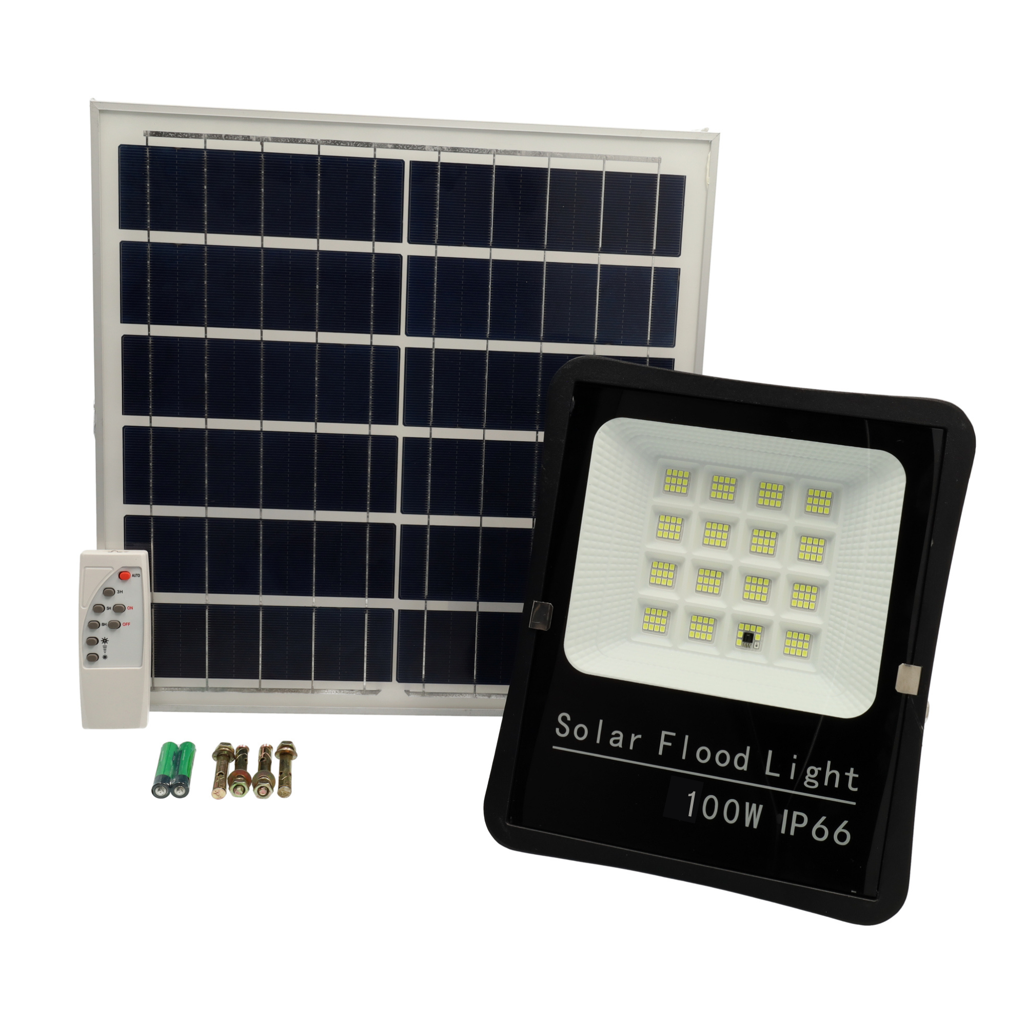 Projektor solarny LED 100W 1000 lumenów 192 diody z pilotem, oddzielny panel 6500K