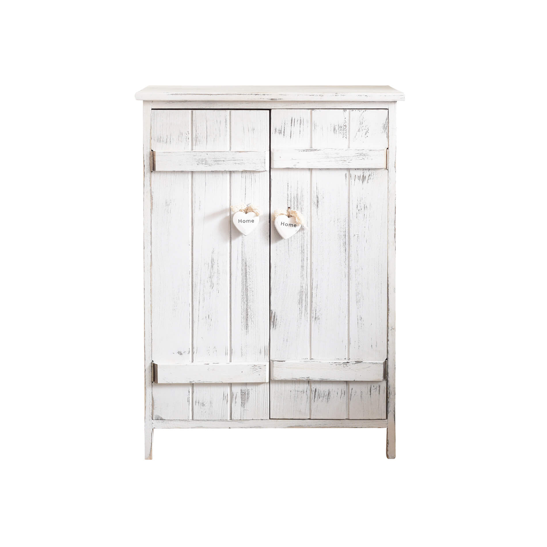 Cómoda Vintage De 4 Cajones, Estilo Shabby Look - Medidas 74x30x25 Cm, Madera De Paulownia, Gris