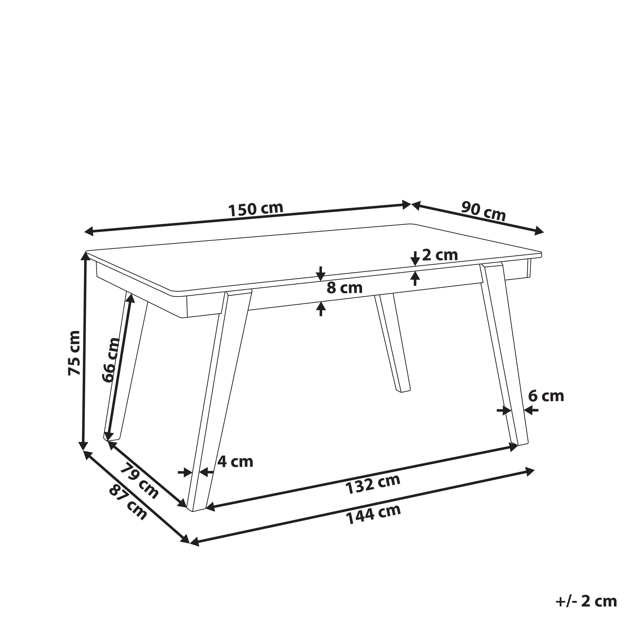 Tavolo da pranzo PHOLA Rovere chiaro 150 cm 90 cm - 3