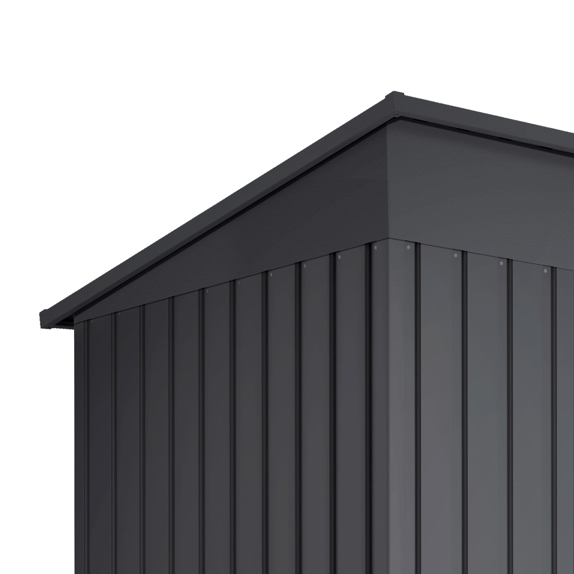 Caseta de jardín exterior 3,14m2 - 238x130x202cm - Puerta doble corredera - 2 respiraderos - Antracita - Metal - 2