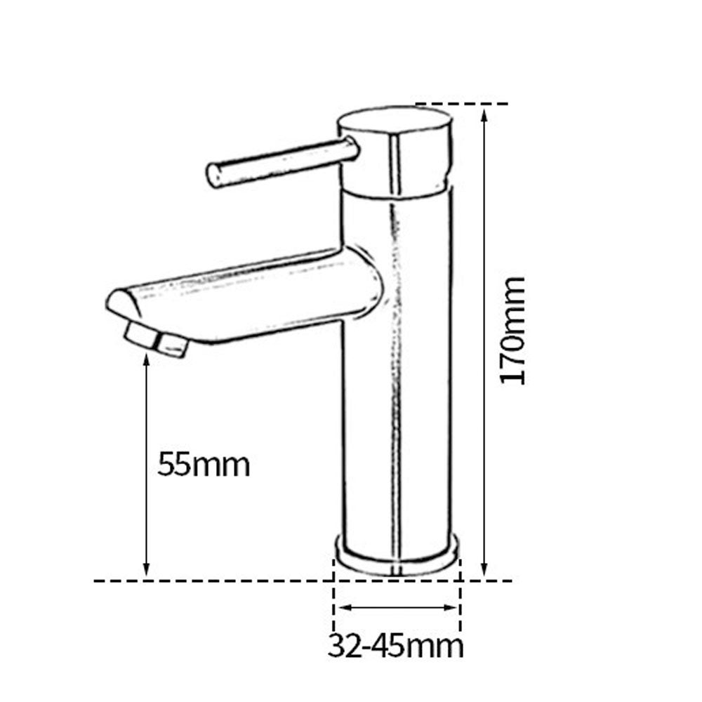 Rubinetto per lavabo da bagno in acciaio inox 304 spazzolato, doppio controllo per acqua calda e fredda, inclusi 2 tubi dell'acqua da 60 cm - 5