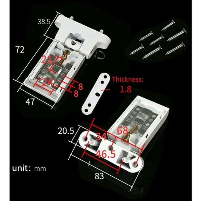 SILISTO, Cerniere Per Finestre, 75 Mm, 3 Pezzi, Bianco, 831100 - Foto 10