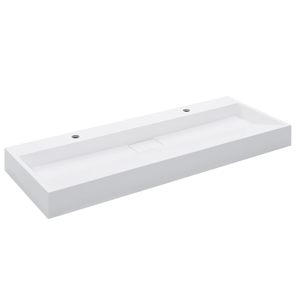 Maison Exclusive - Lavandino 120x46x11 cm Blocco in Marmo/Minerale Bianco - 2