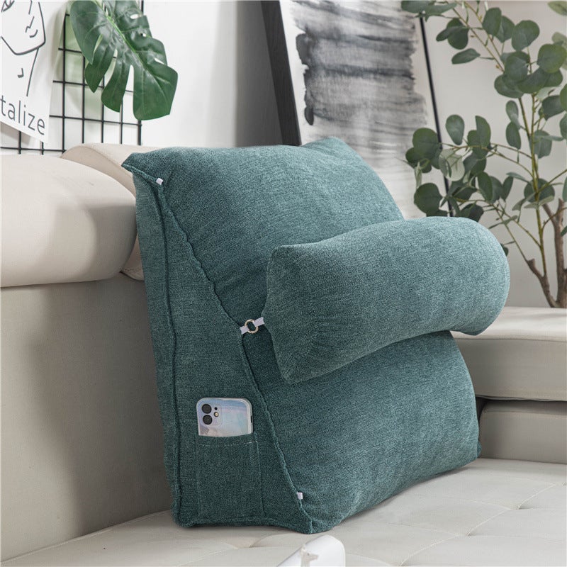 Cuscino triangolare grande per schienale, cuscino da comodino per