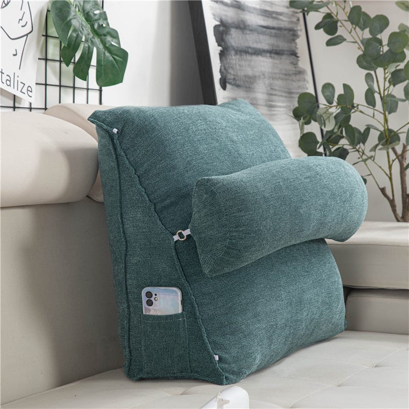 Cuscino triangolare grande per schienale, cuscino da comodino per