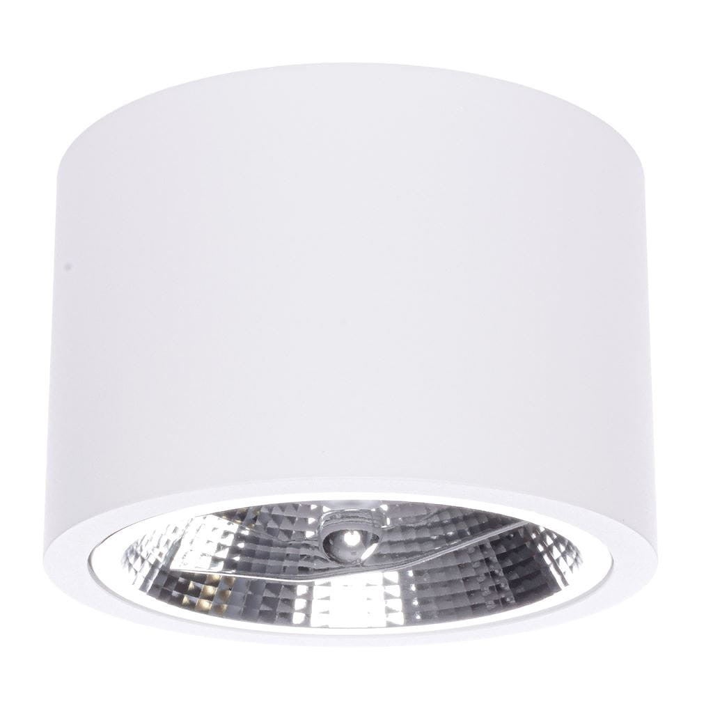 Reflektor sufitowy spot natynkowy Redondo okrągły biały 1xES111x35W wym: 12 x 12 cm aluminium Milagro