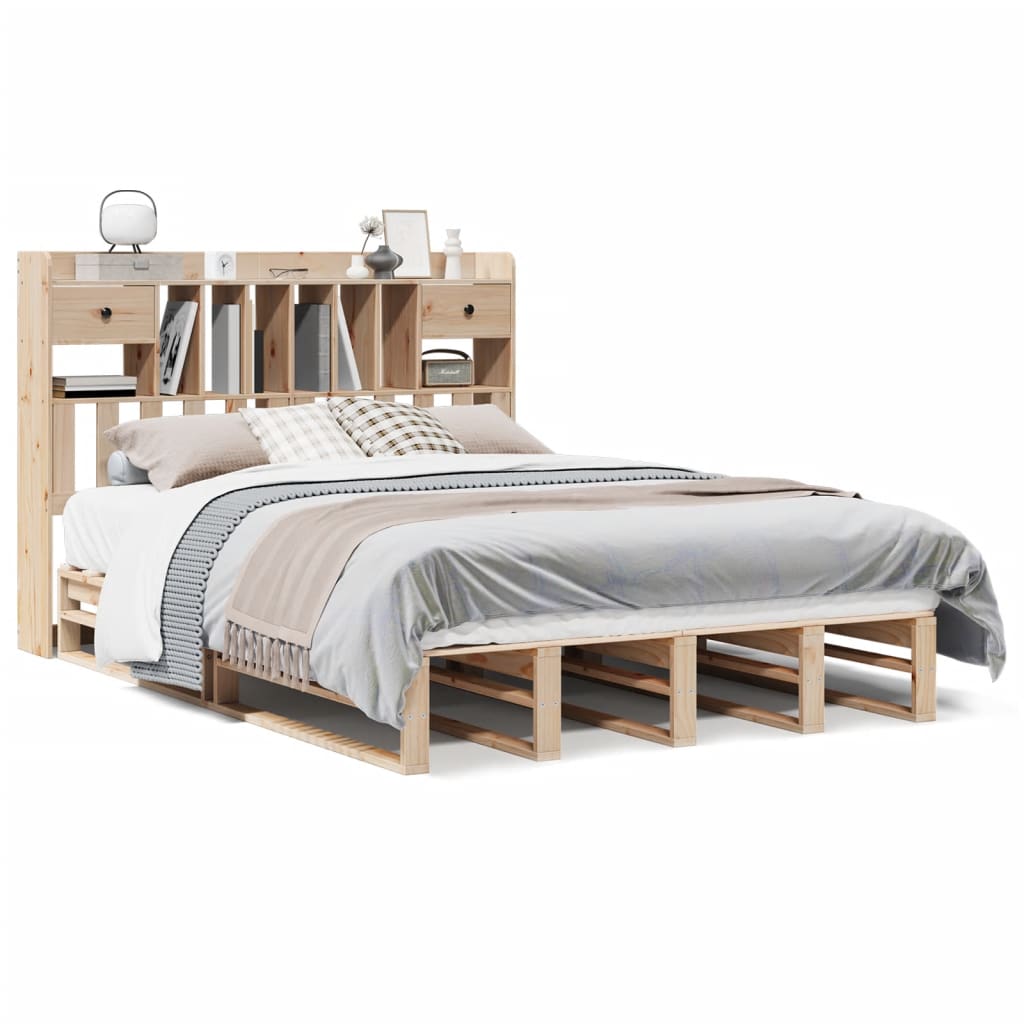 Łóżko Drewniane Rama Łóżka Sofa Brązowe Do Sypialni Pokoju 140x190 cm