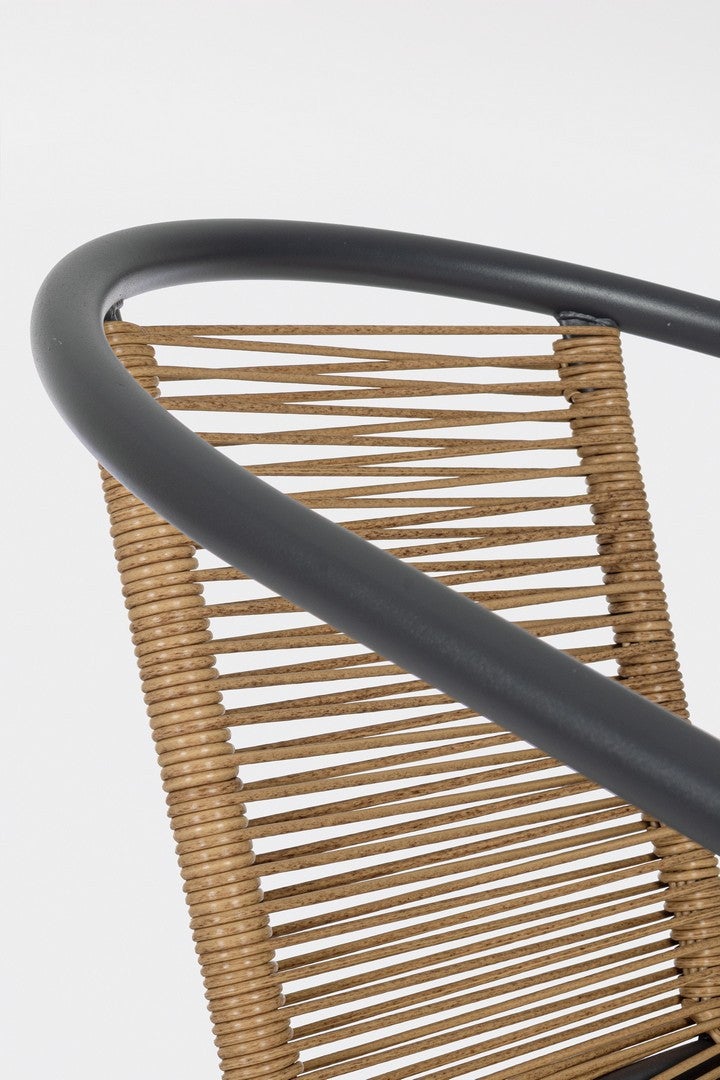 Chaise avec accoudoirs en acier et assise et dossier en fibre synthétique, anthracite - 6